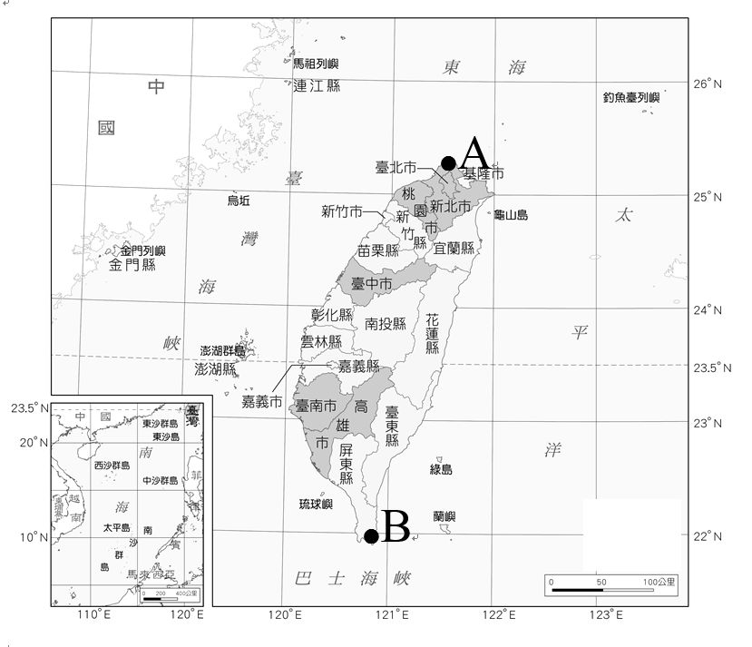 重新載圖 三 請參考下圖回答問題 題組 39 圖中哪個縣市不靠海 A 阿摩線上測驗