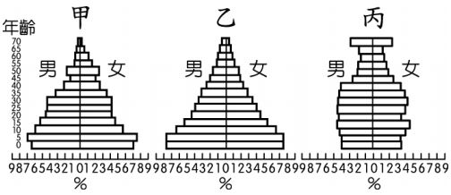 重新載圖 題組 人口金字塔可用來比較一地不同時期的發展 是常用以表現人口組成特 阿摩線上測驗