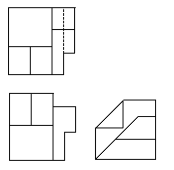 四 依下列第三角法的三視圖繪出其 等角投影圖 分 阿摩線上測驗