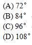 8.	如圖（三），圓O上依序有A、B、C、D、E五點，且扇形OAB、OBC、OCD、ODE、OEA的面積恰成為一等差數列。
若∠AOB＝24∘，則∠DOE＝？
<br/>(A) 72∘
<br/>(B) 84∘
<br/>(C) 96∘
<br/>(D) 108∘
