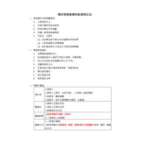社會政策與立法-婦女和家庭福利政策與立法