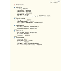 胸腔外科常用術式及英文