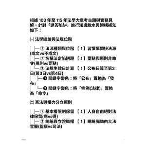 根據 103 年至 115 年法學大意考古題與實務見解，針對「誘答陷阱」進行知識脫水與架構補充如下：