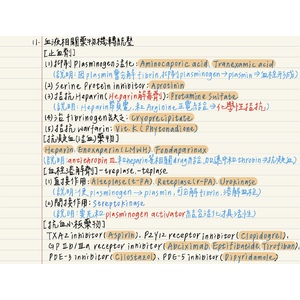 血液相關藥物機轉統整